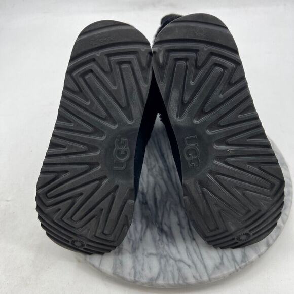 UGG Youth 4 Snow Boots Black Hadley 2 Waterproof Wool Mid Calf Tall 1106835K - Picture 7 of 14